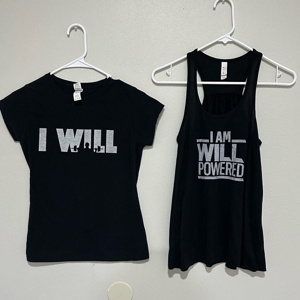 2 Will Power workout shirts